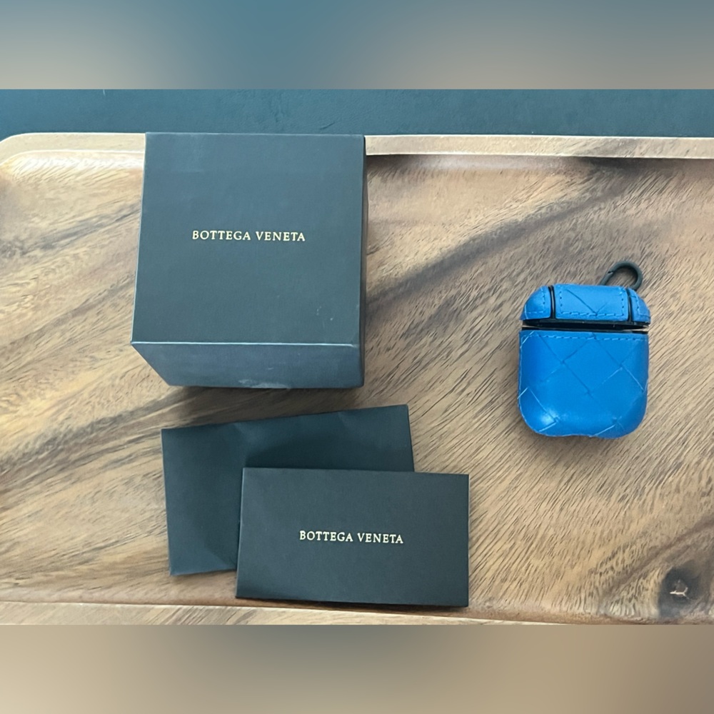 Bottega Veneta Blue Leather AirPods Case